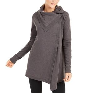 Ideology Long Sleeve Snap Front Wrap Top Cardigan